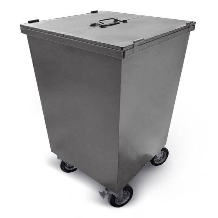 Контейнер КСТ металевий для ТПВ з кришкой та колесами 750 л сірий